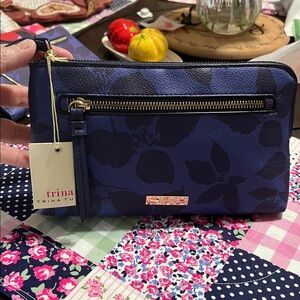 Trina Turk Blue Floral Clutch